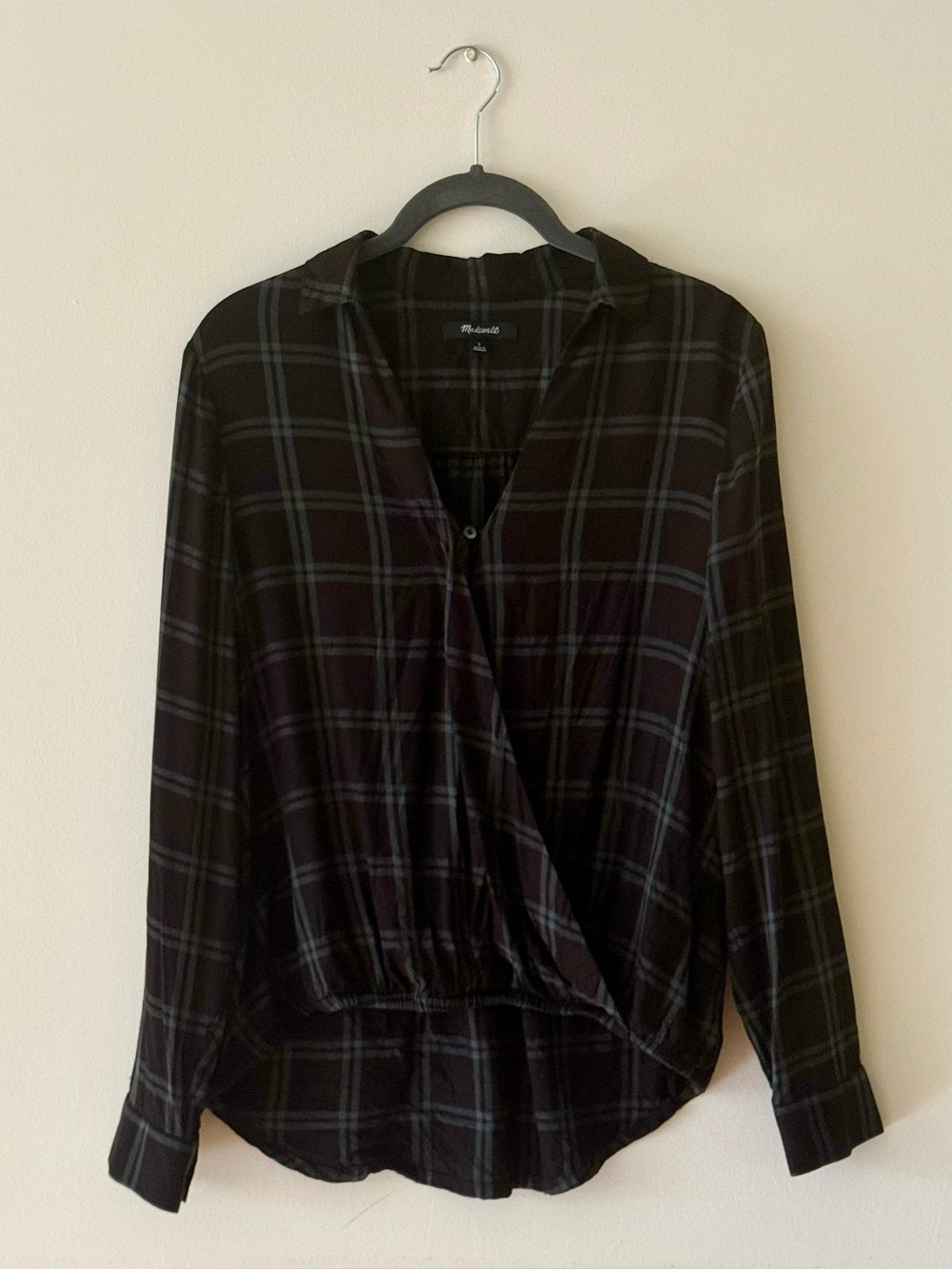 Madewell Plaid Wrap-Front Shirt